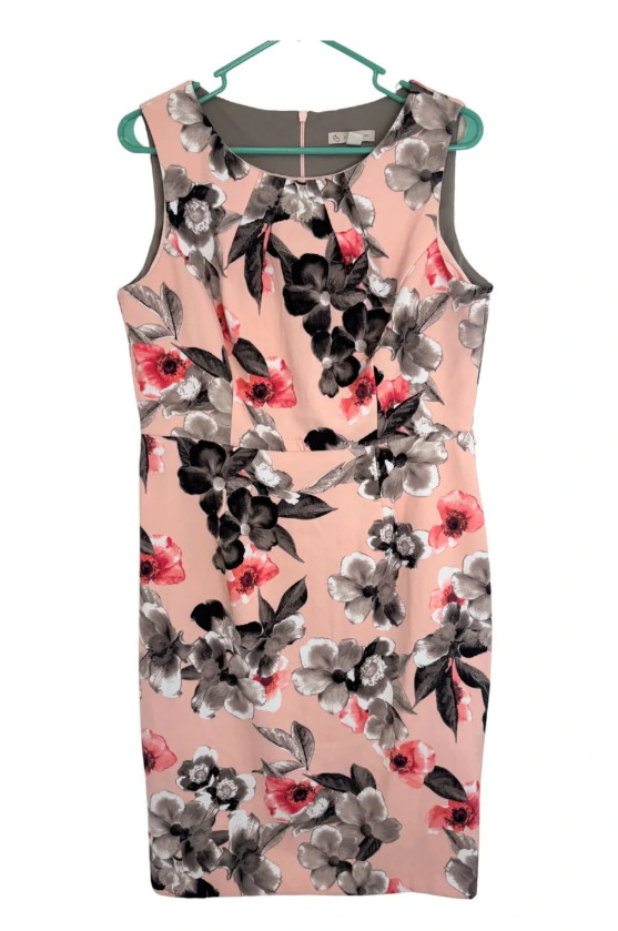 DB Established 1962 Sleeveless Floral Midi Dress in Blush Pink