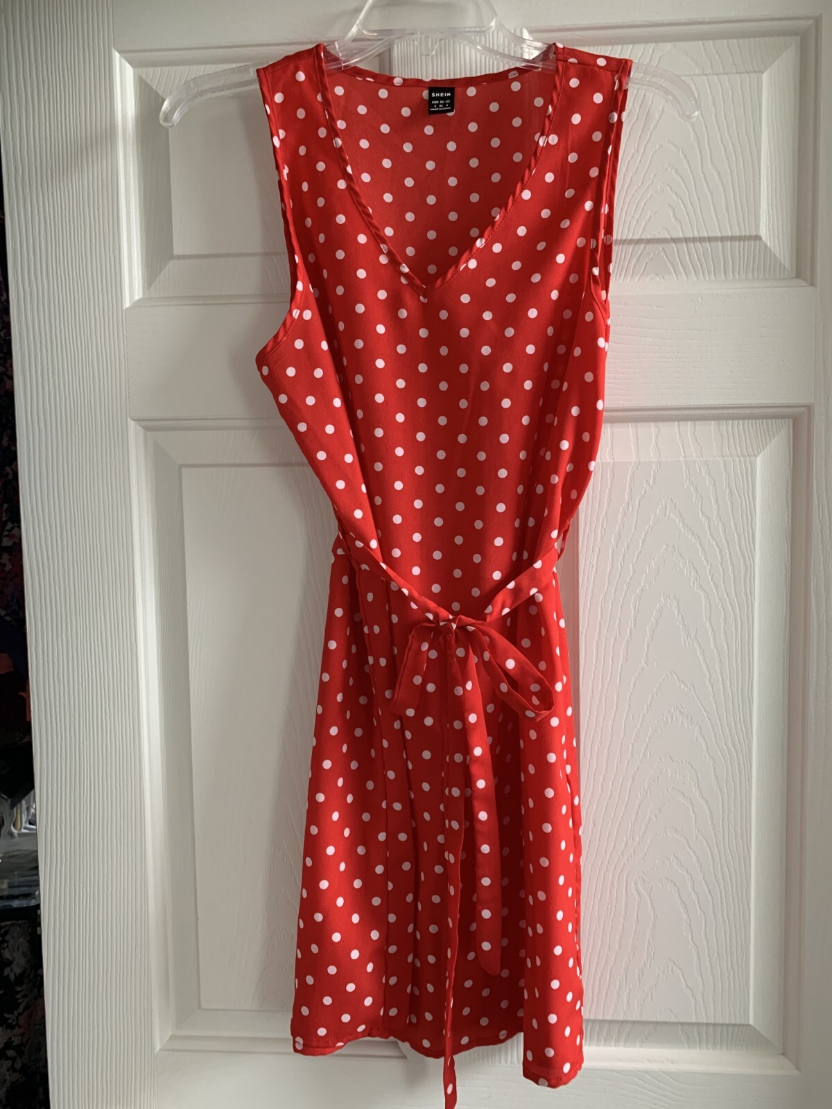 SHEIN – Red Sleeveless V-Neck Sheath Dress – Size S / US 4 – New