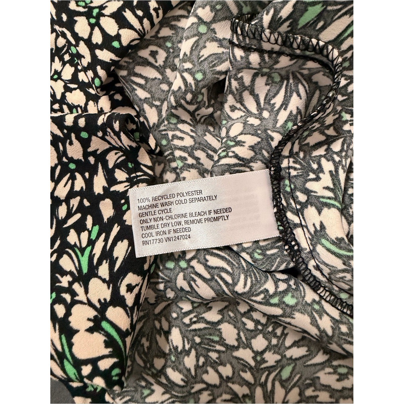 a new day Black Floral High-Low Midi Dress with Puff Sleeves Sz M