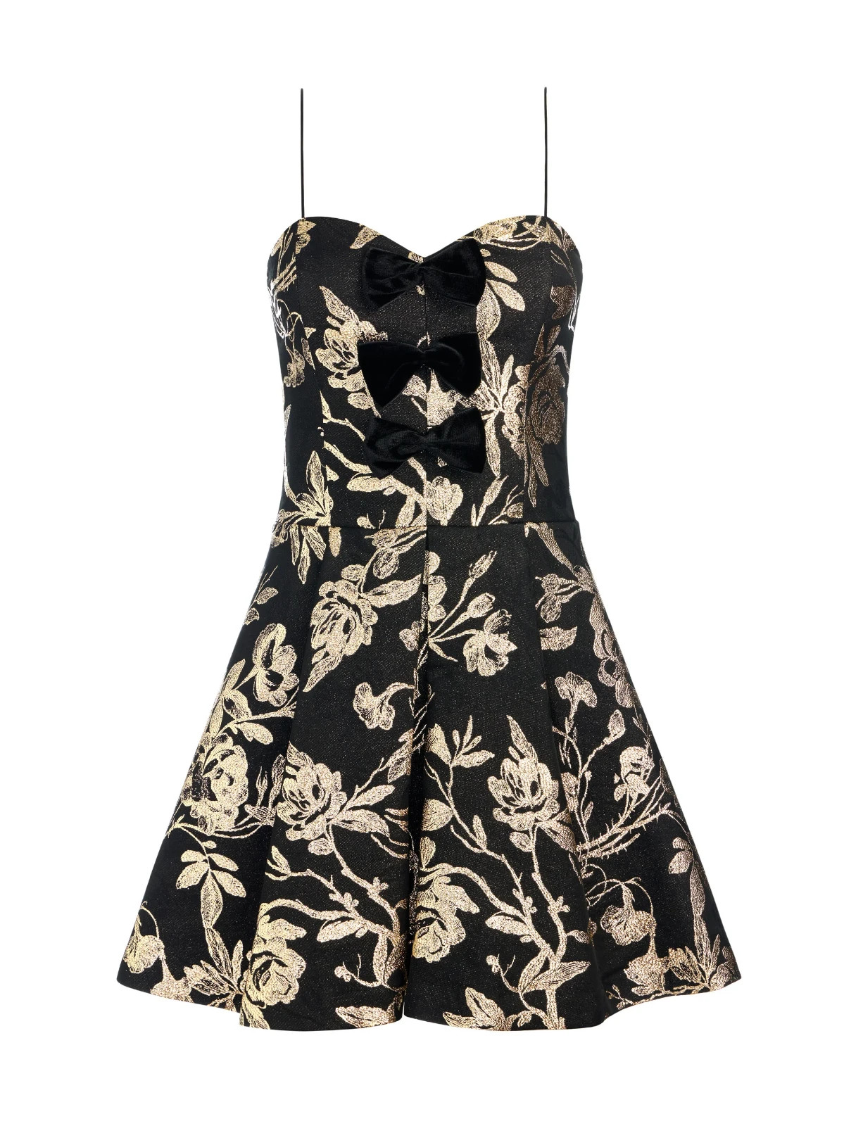 ALICE &OLIVIA (6) DANIELA BLACK/GOLD STRUCTURED MINI DRESS NWT MSRP$595