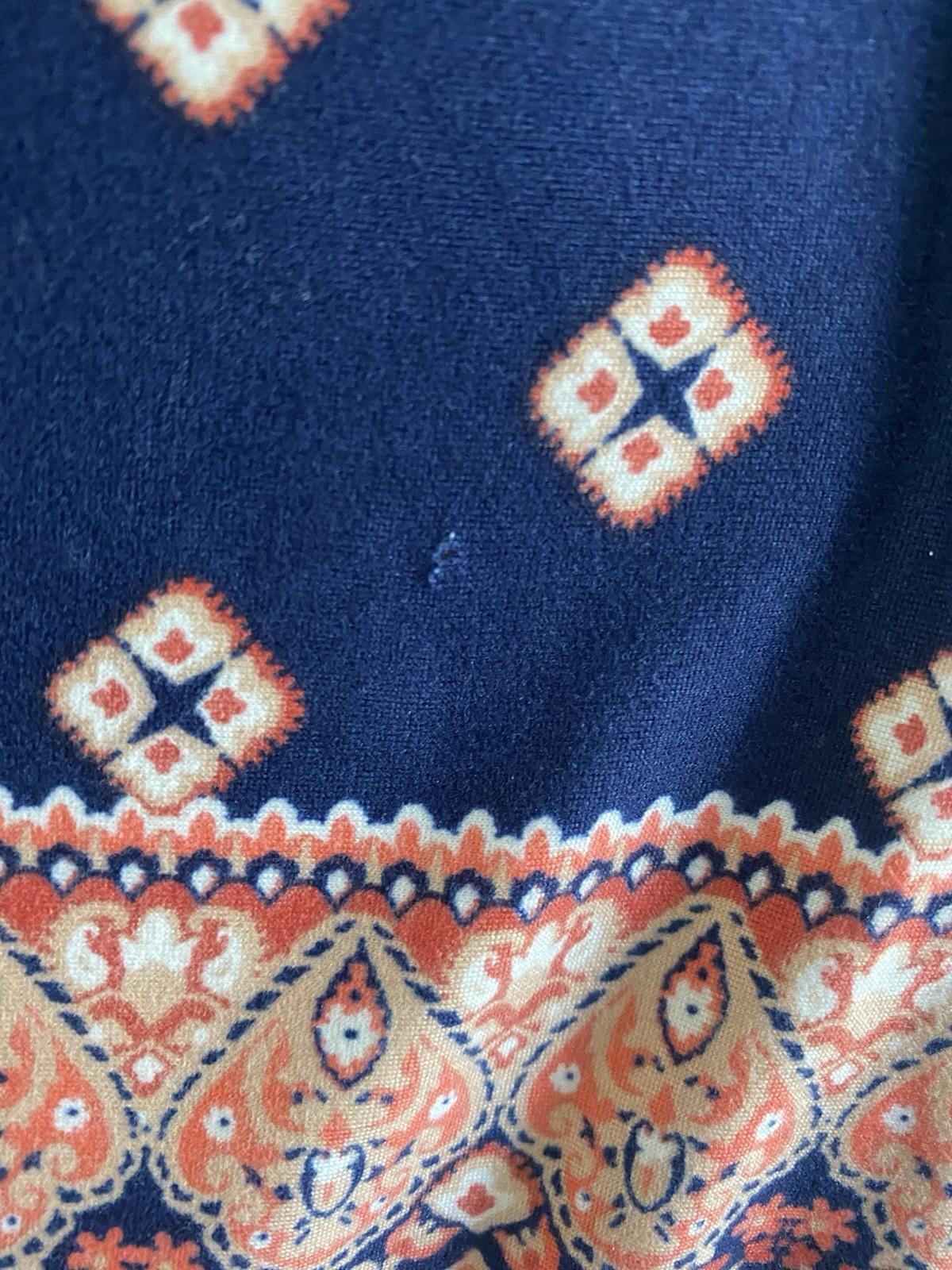 Nine Britton Blue Pink Geometric Boho Print Keyhole Neckline Dress Size XL