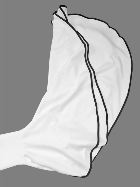 Sz Large Flared LONG Sleeves Goddess White Stand up Collar Mini Dress