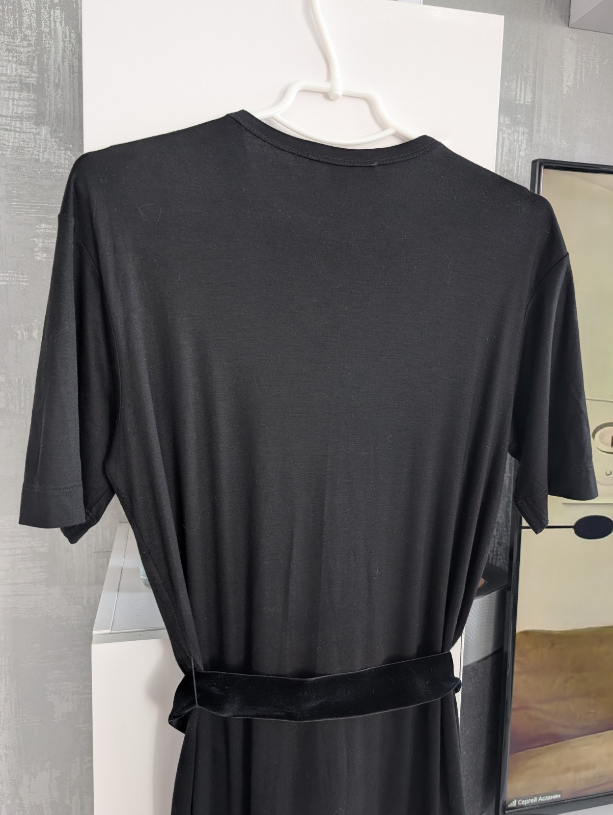 Louis Vuitton Monogram Lace Stretch Belted Shirt Dress Tunic Black Viscose S 36