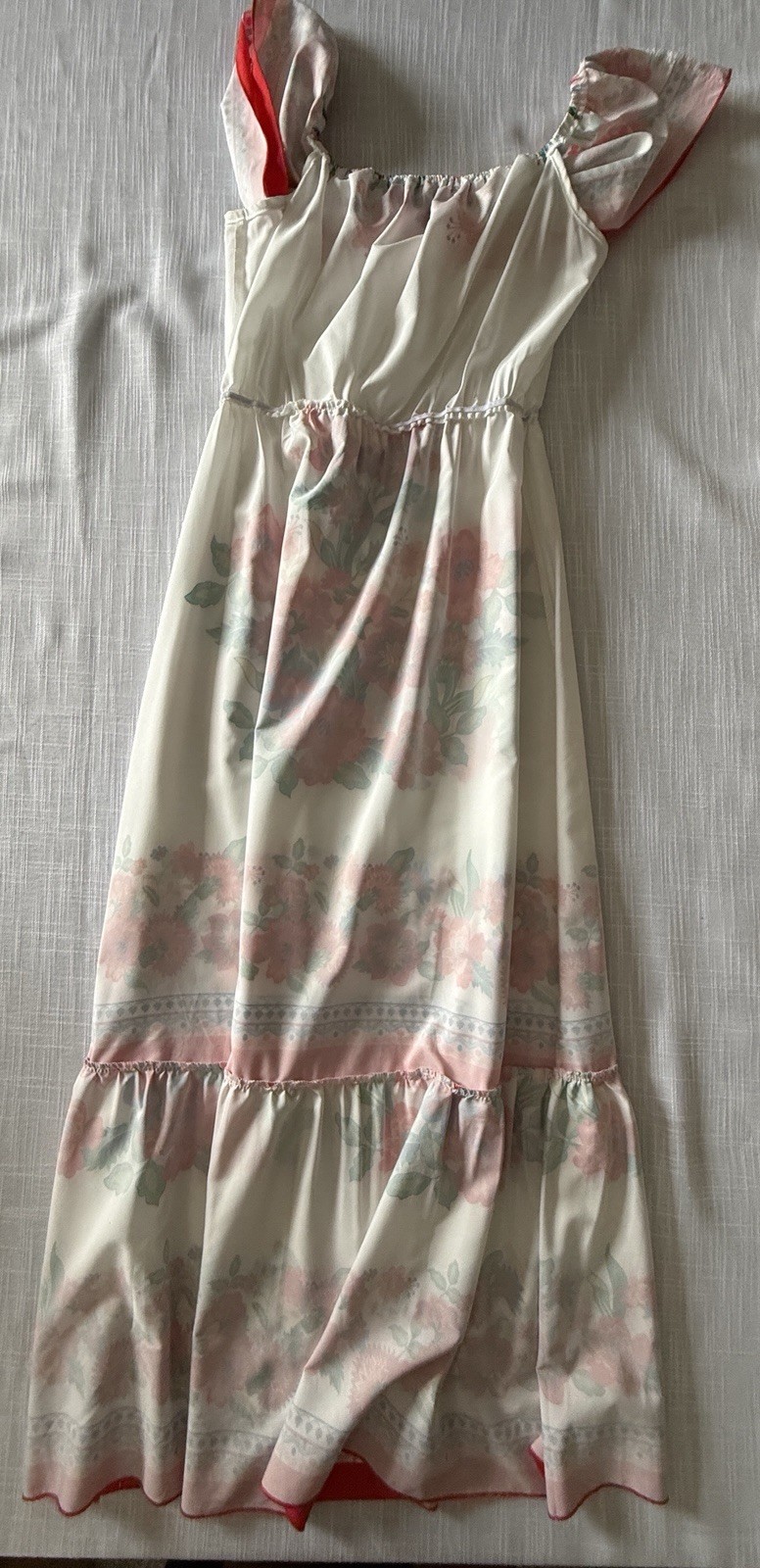 Boture Women’s White Red Blue Green Floral Off Shoulder Ruffle Midi Dress Sz M