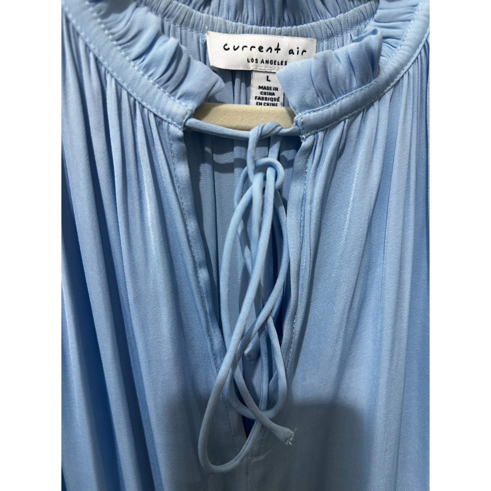 Current Air Light Blue Pleated Smocked Drop Waist Sleeveless Mini Dress Small