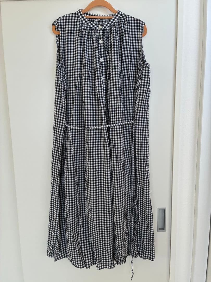 Gingham Check Sleeveless Dress Size L MUJI