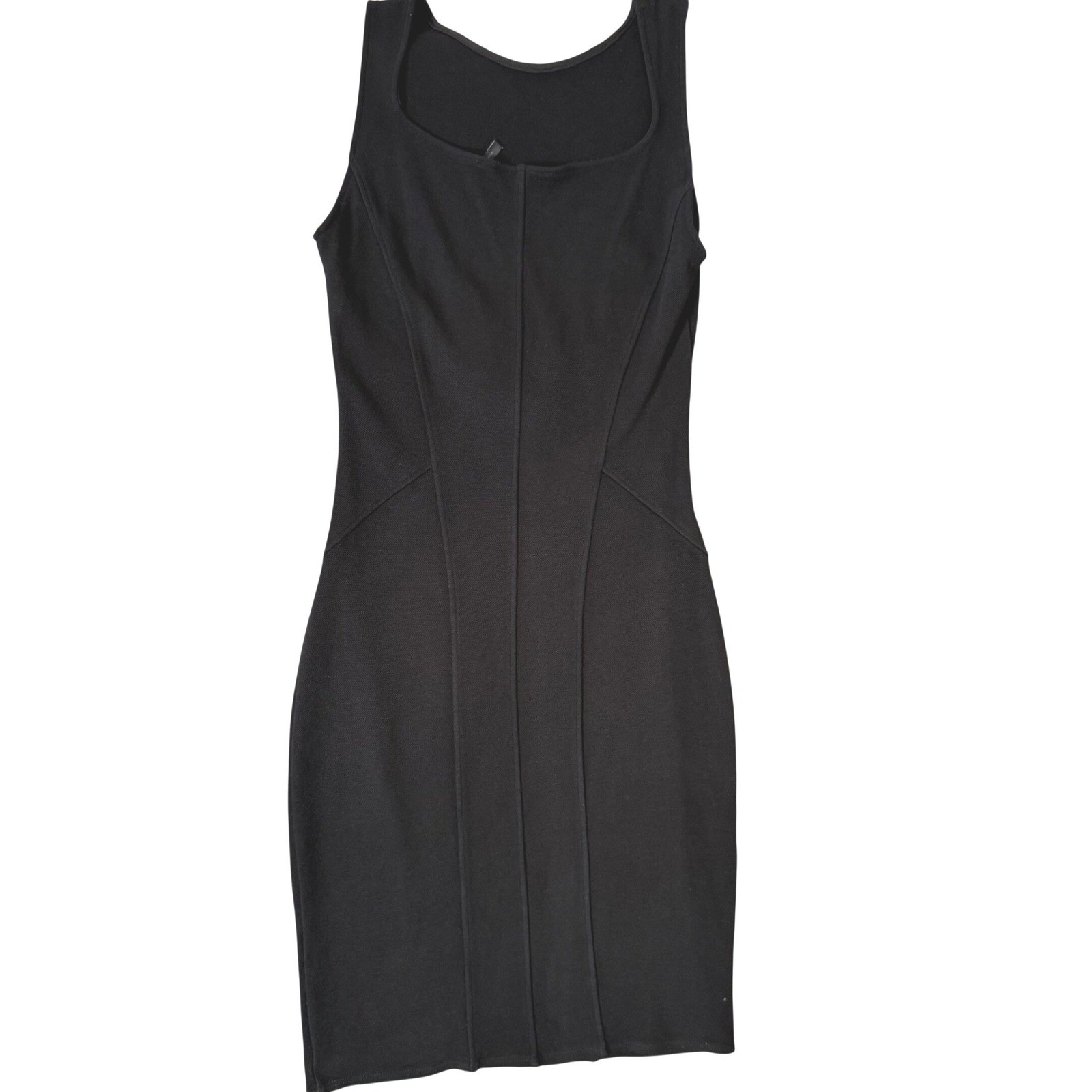 Helmut Lang Black Cutout Bodycon Sheath Short Dress Size M Gala Knit Stretch