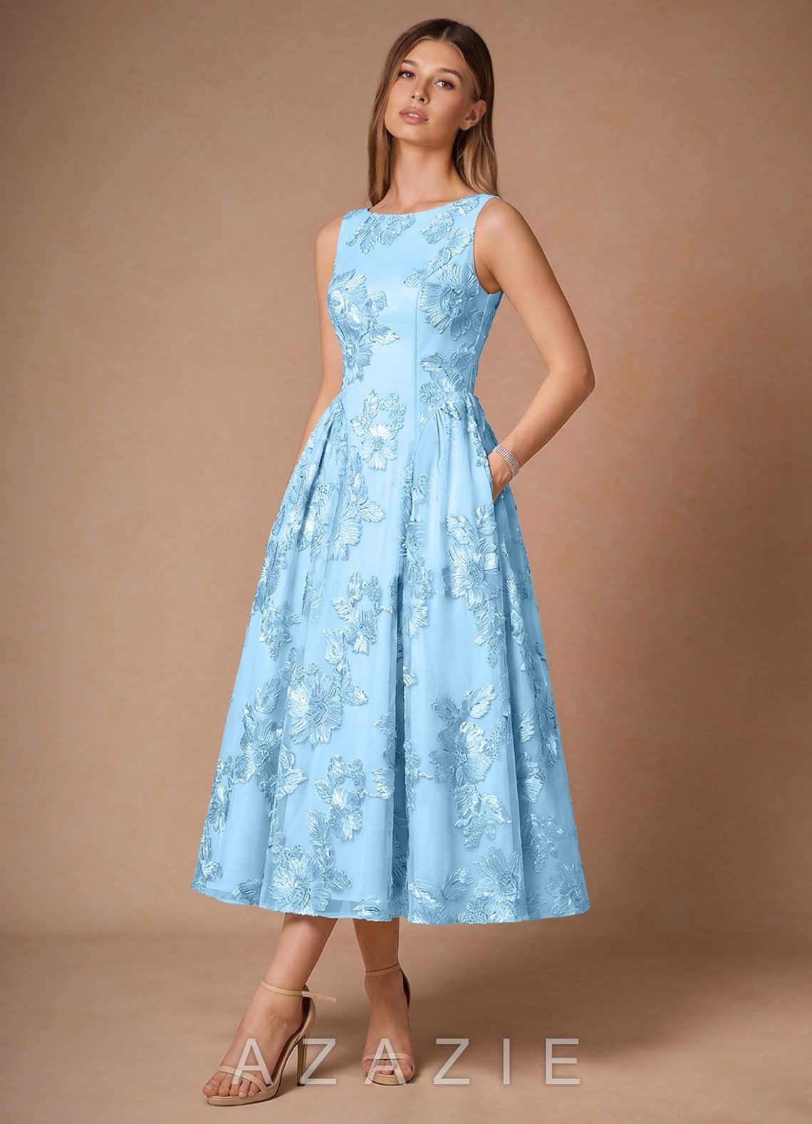 Casey Cloud White Midi Dress-AZAZIE|26092