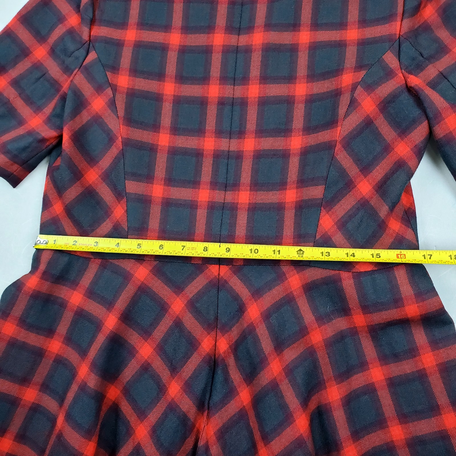Pendleton 100% Wool Red Plaid Cunningham Tartan Jumper Lined Dress USA Made 14