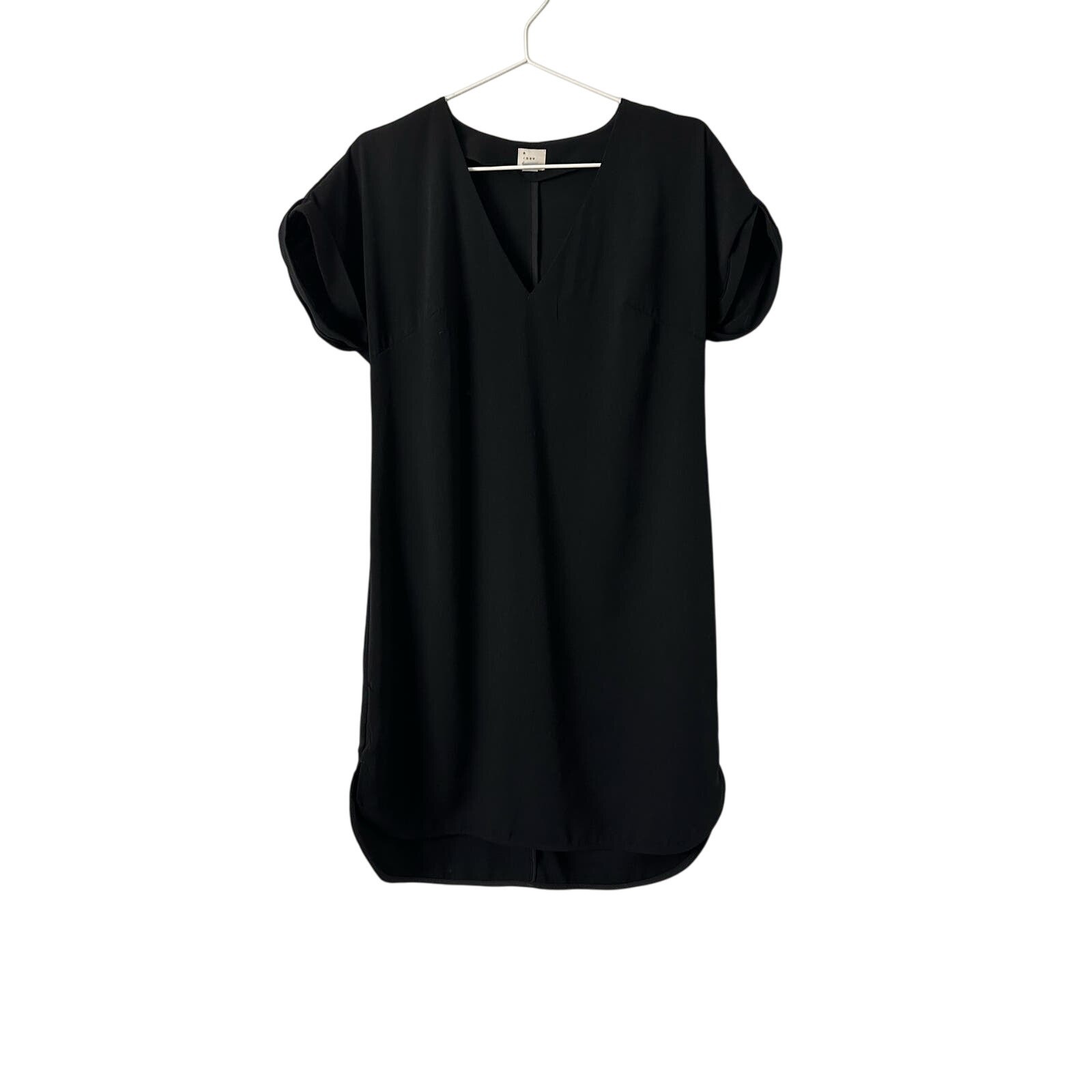 A New Day Black Sheath V-neck Shirt Dress size XS