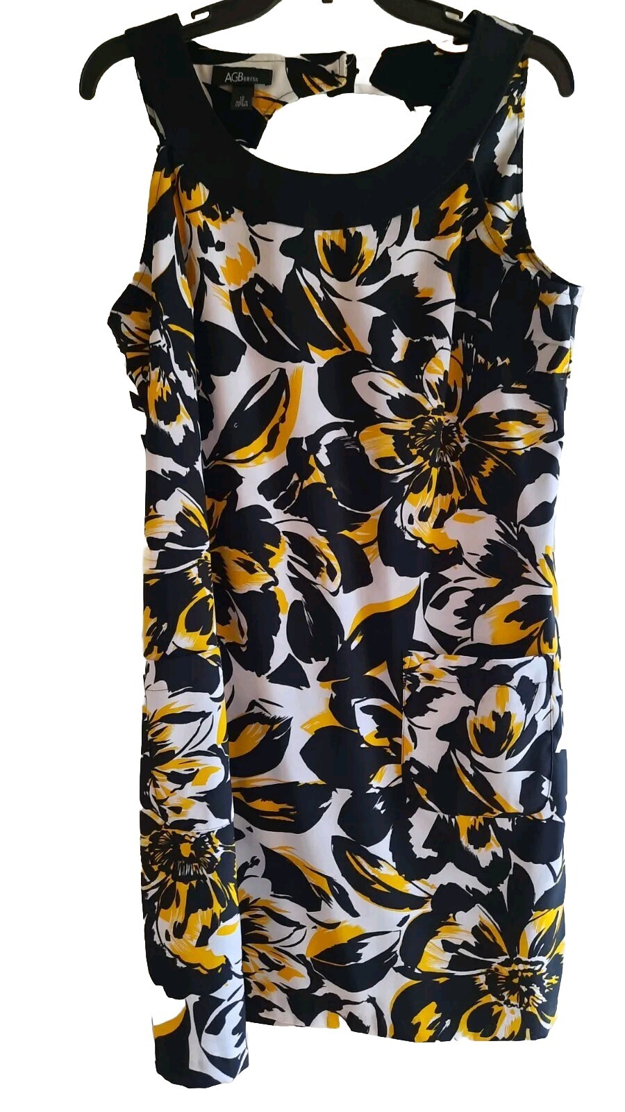 AGB Dress – 12 – Scoop Neck w/Btn/Keyhole Back, Slvls, Hipline Pkts, Back Zip