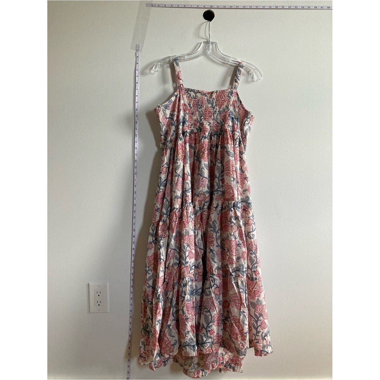 Bombay paisley Artisanal Painterly Floral Maxi Adjustable Strap Tiered Dress