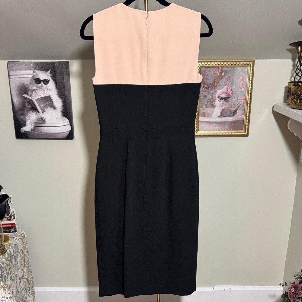 EUC Versatile BCBGMaxAzria Two-Tone Black and Light Pink Midi Dress