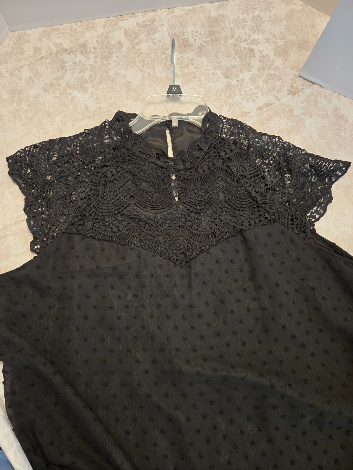 Ladies Shift Black Lace Cocktail Dress Unbranded size XL Lined short lace bodice
