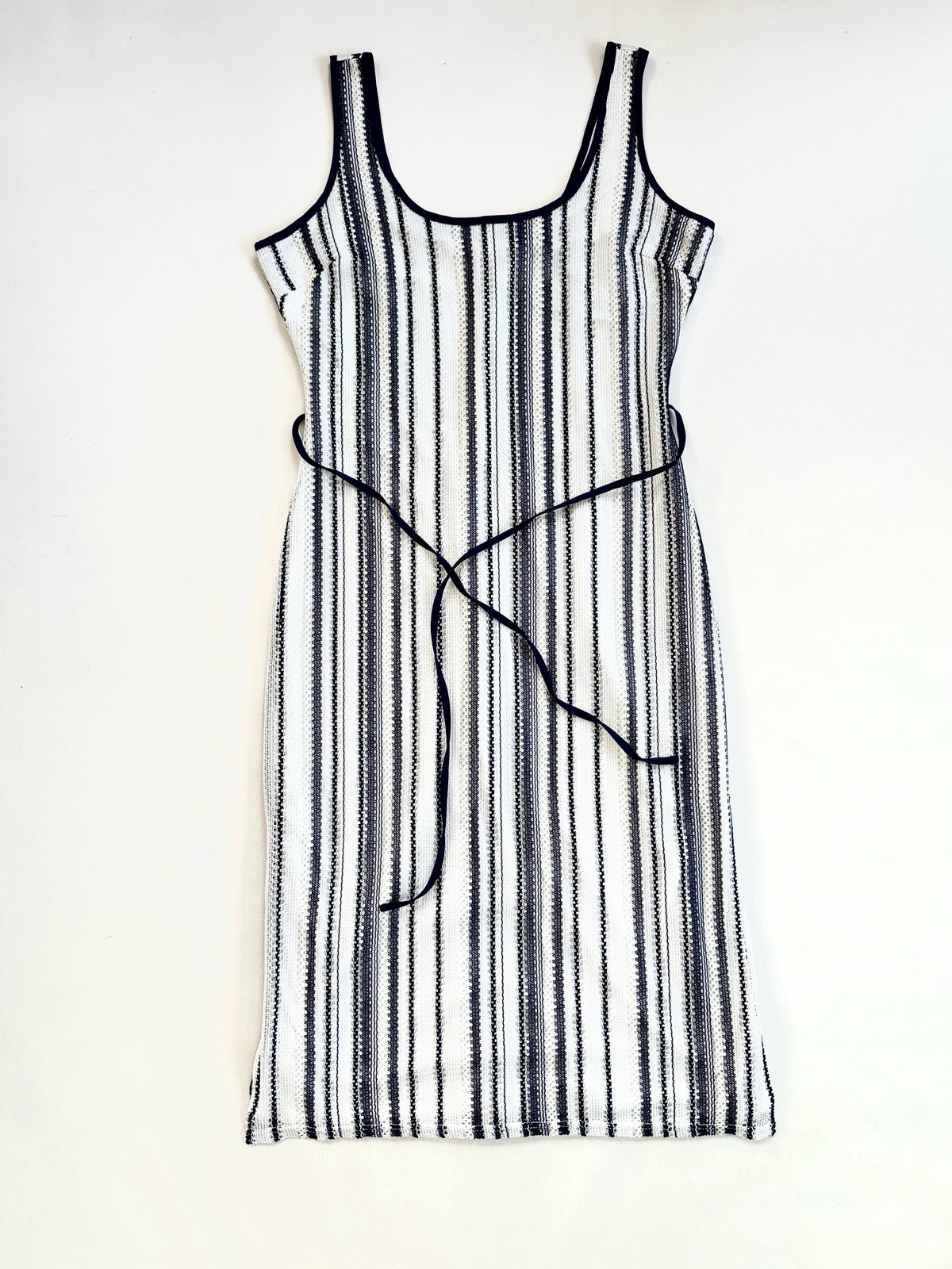 SAM EDELMAN CROCHET STRIPE MIDI COASTAL NAUTICAL PARTY DRESS NEW SzM