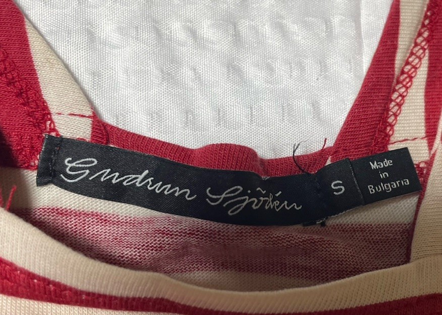 Gudrun Sjoden Small Made In Bulgaria Dress Red And White Striped Tank Dress