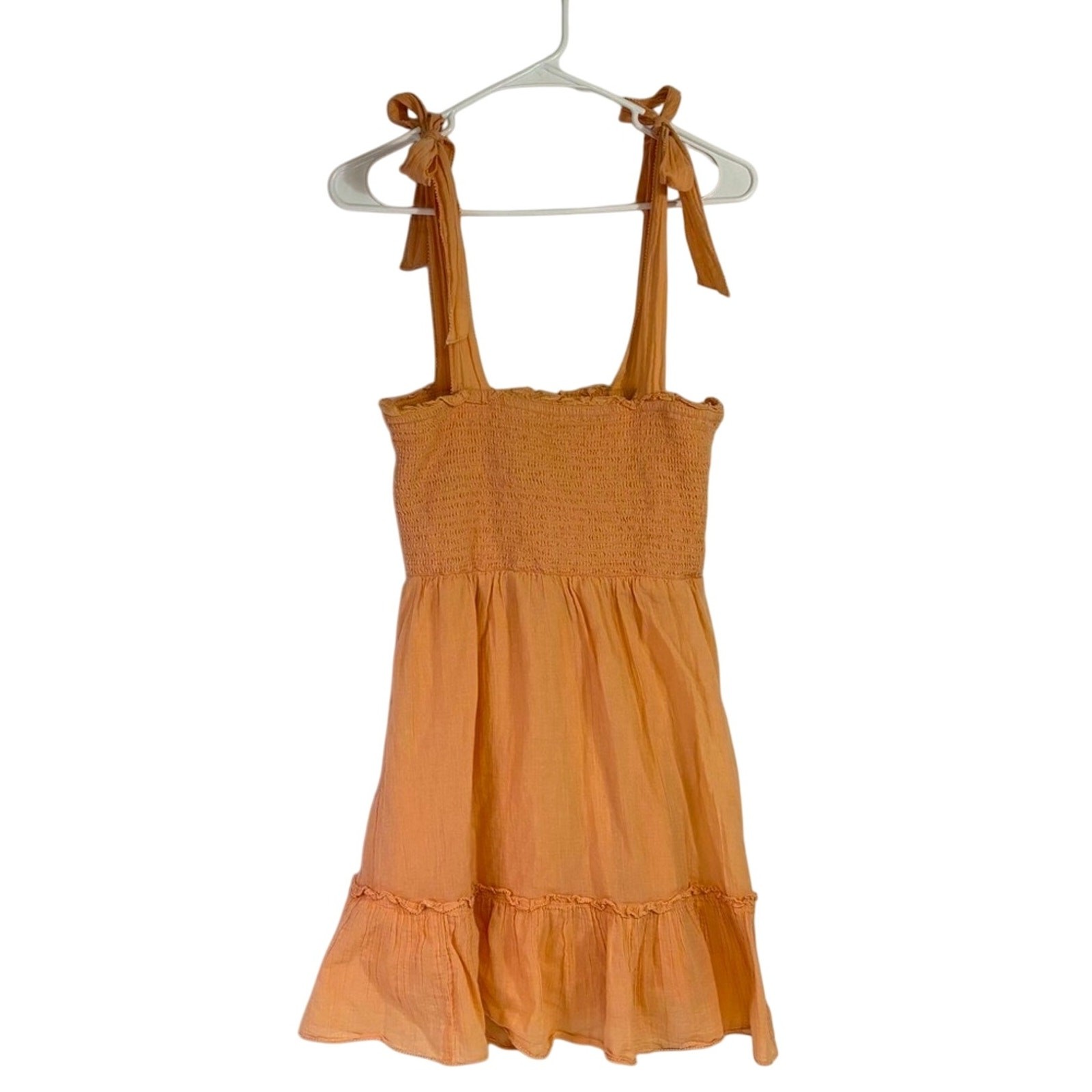 Aerie Peach Smocked Ruffled Sundress Size XS HH0645