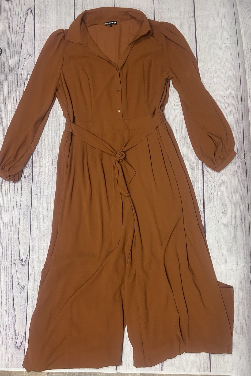 Fashion Nova Copper One Pc Outfit Pants Big Flare 1x
