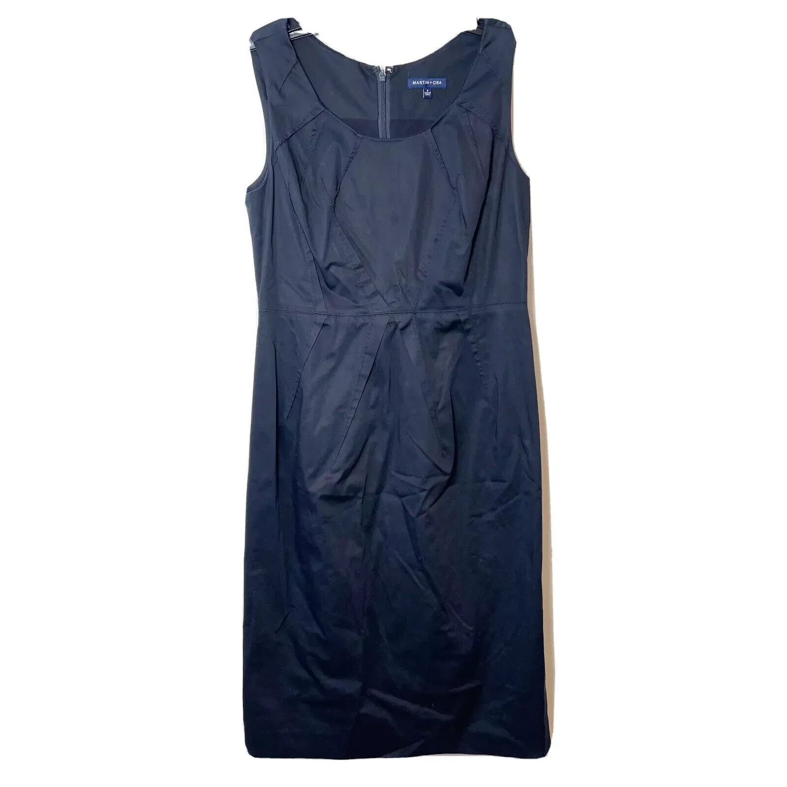 Martin + Osa Sleeveless Navy Blue Sheath Dress Womens Size 6 Cinch Waist Office
