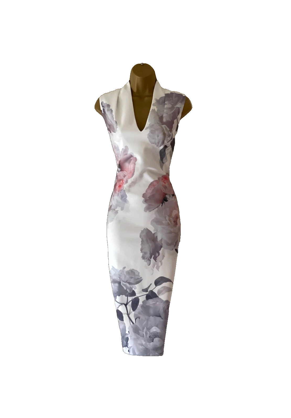 TED BAKER MARAH FLORAL BODYCON SCUBA DRESS TB SIZE 4 (UK 14) US 10 (EUR 42)