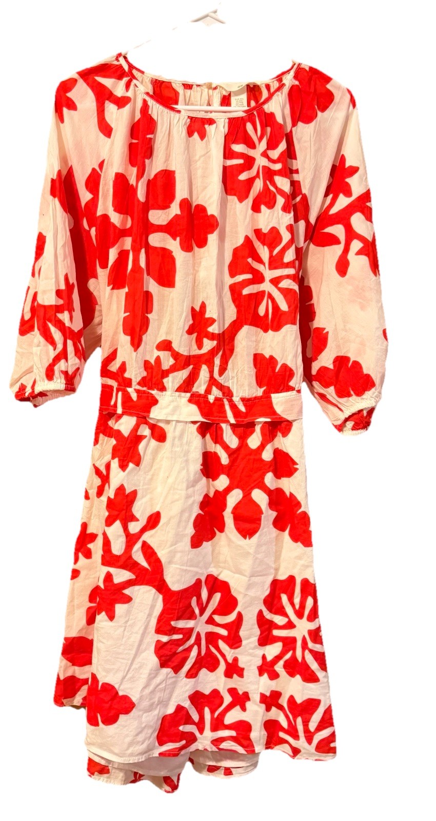 H&M Hawaiian Floral Dress Size 2 XL Open Tied Back Cute New