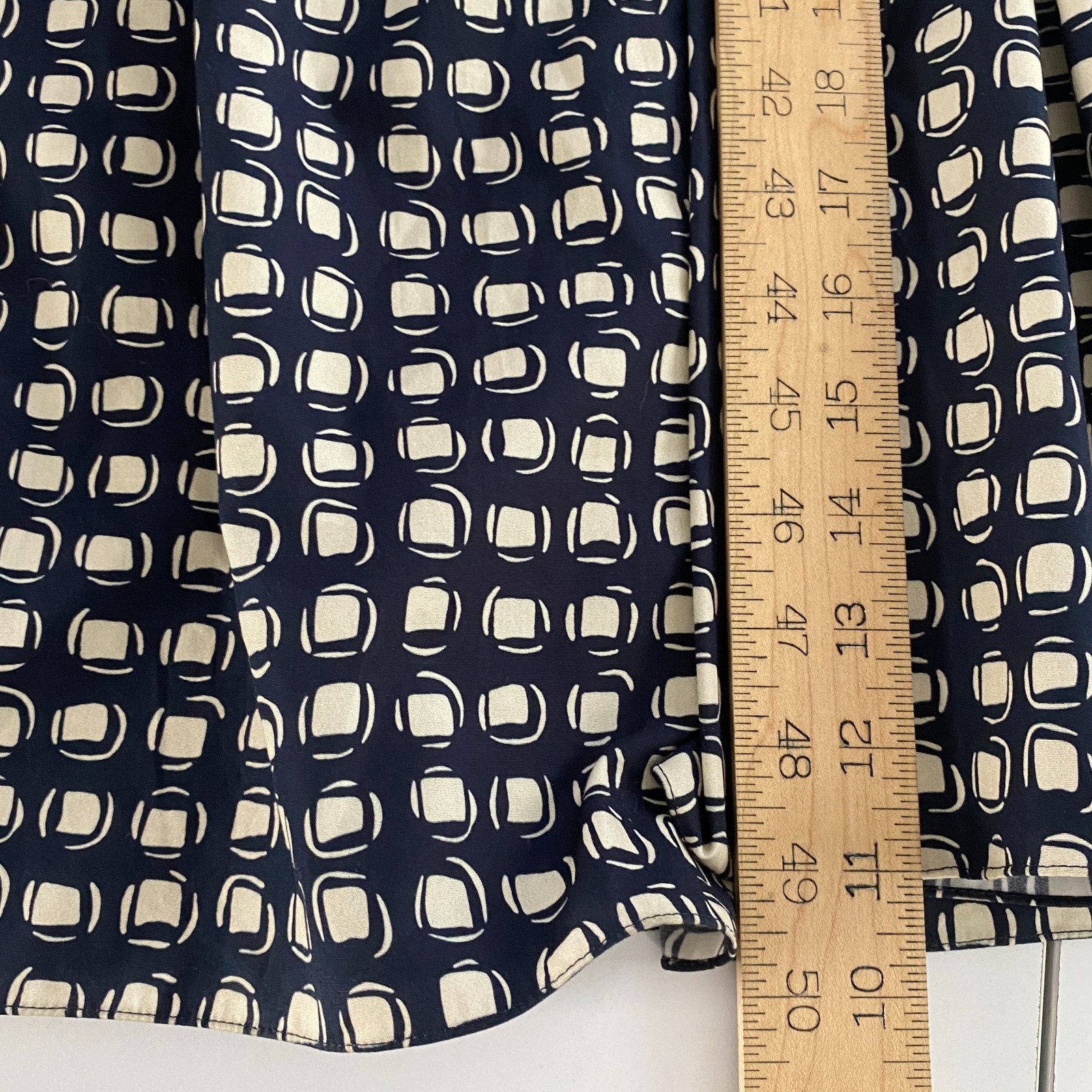MaxMara Navy Cream Gina Fit & Flare Midi Dress US Size 8 Sleeveless No Belt