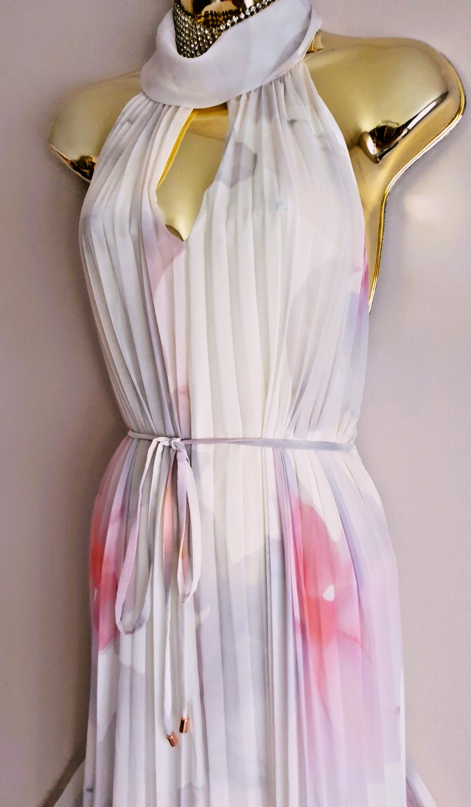 Ted Baker RARE Cotton Candy Full Pleated Flared out Maxi Evening Dress UK12 TB3