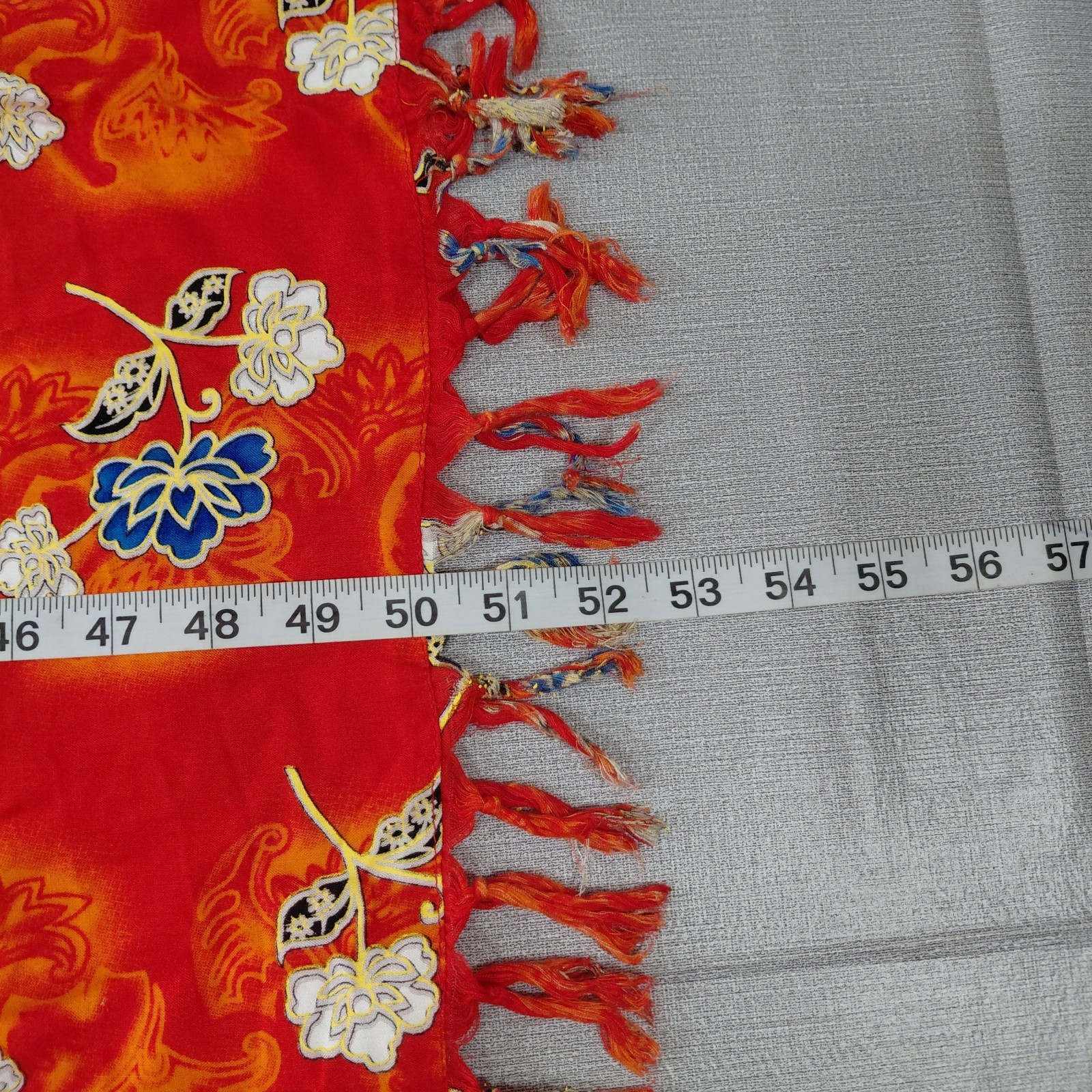 Vtg Coco Walk Tropical Fringe Hem Midi to Maxi Dress SM Red Sleeveless