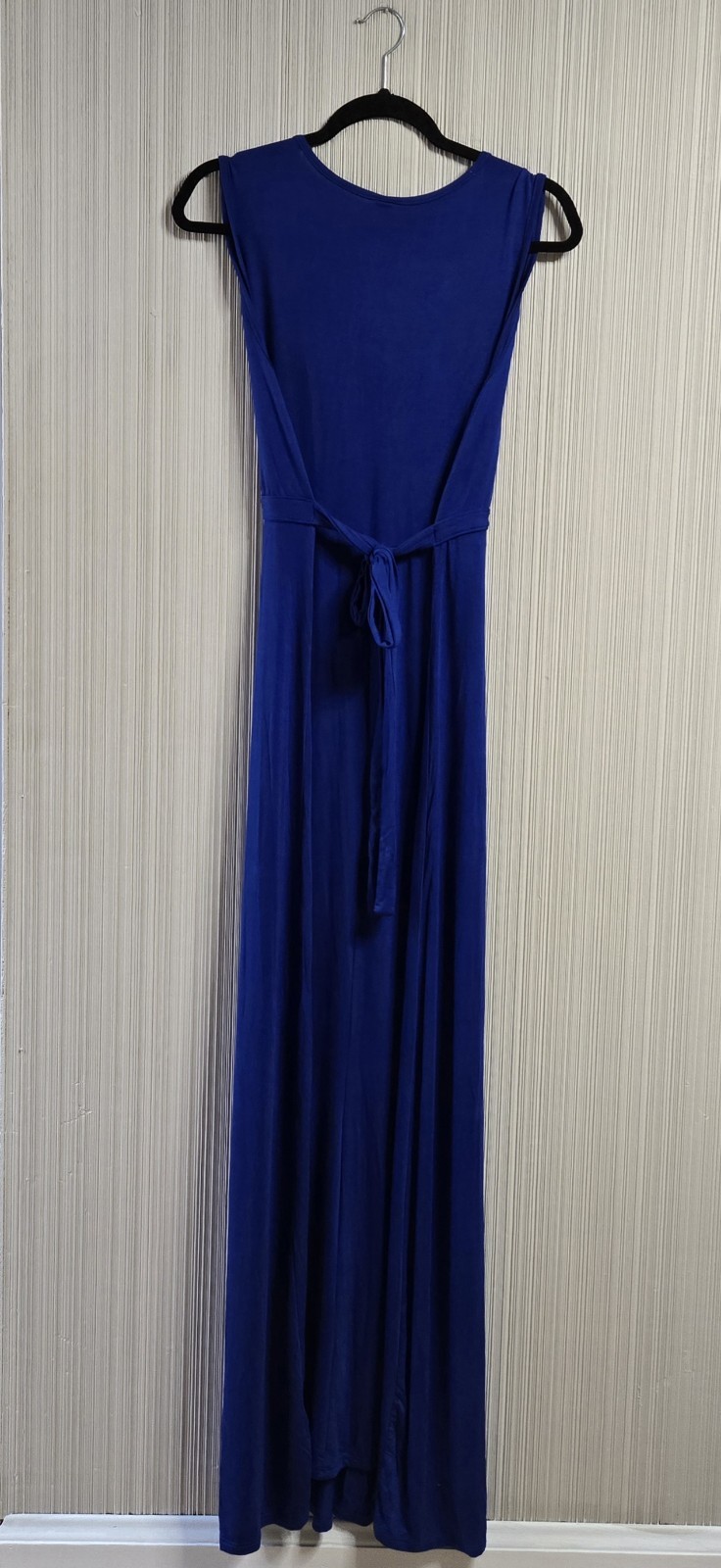 Nwt 24seven Comfort Apparel Sleeveless V Neck Maxi Dress Size Large Blue