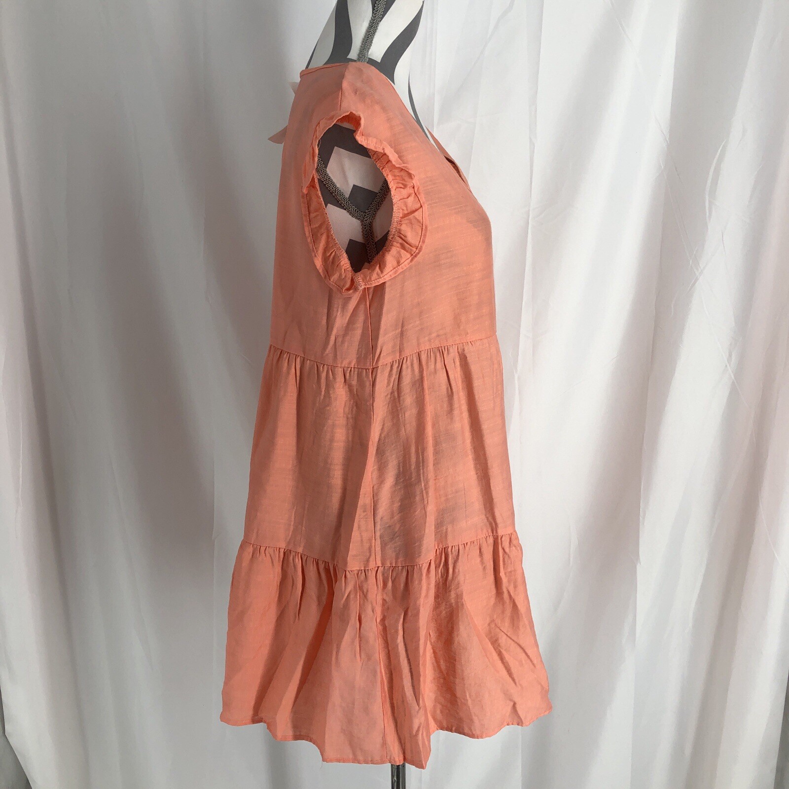 Doubleju Coral V Neck Flutter Sleeve Dress Size Medium