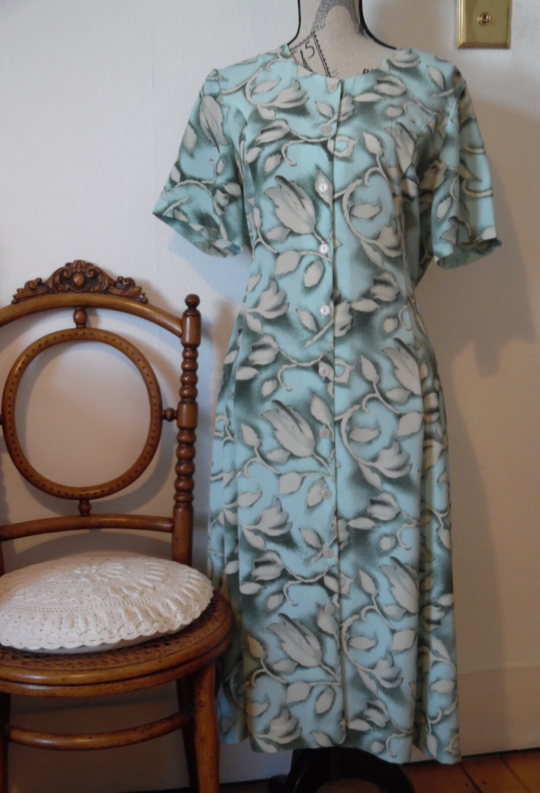 Vintage Midi Tea Dress With Tie Belt sz 16