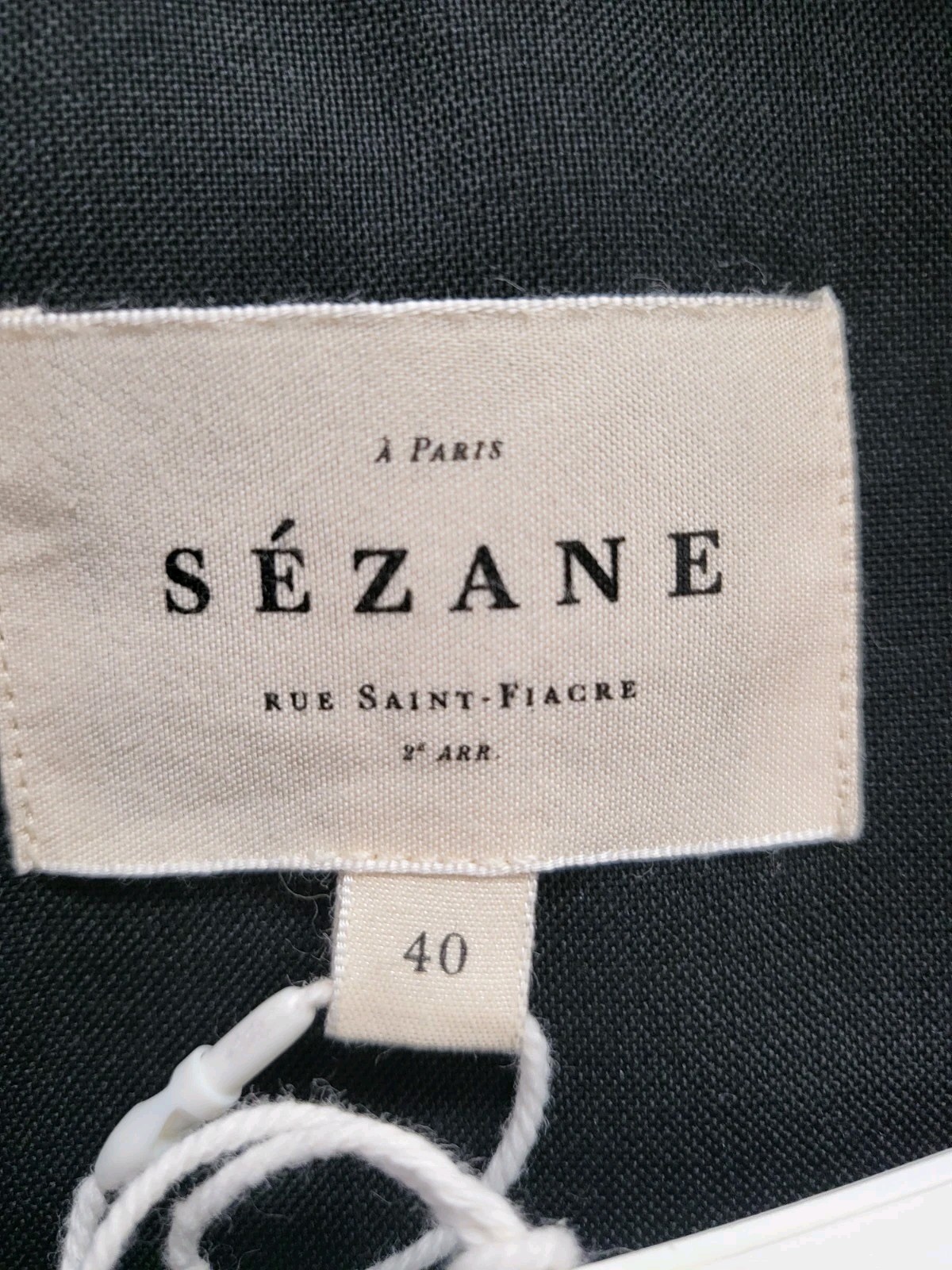 SEZANE Salome Mini Shift Dress Wool Blend Half Button Black Women IT/40 US/8 NWT