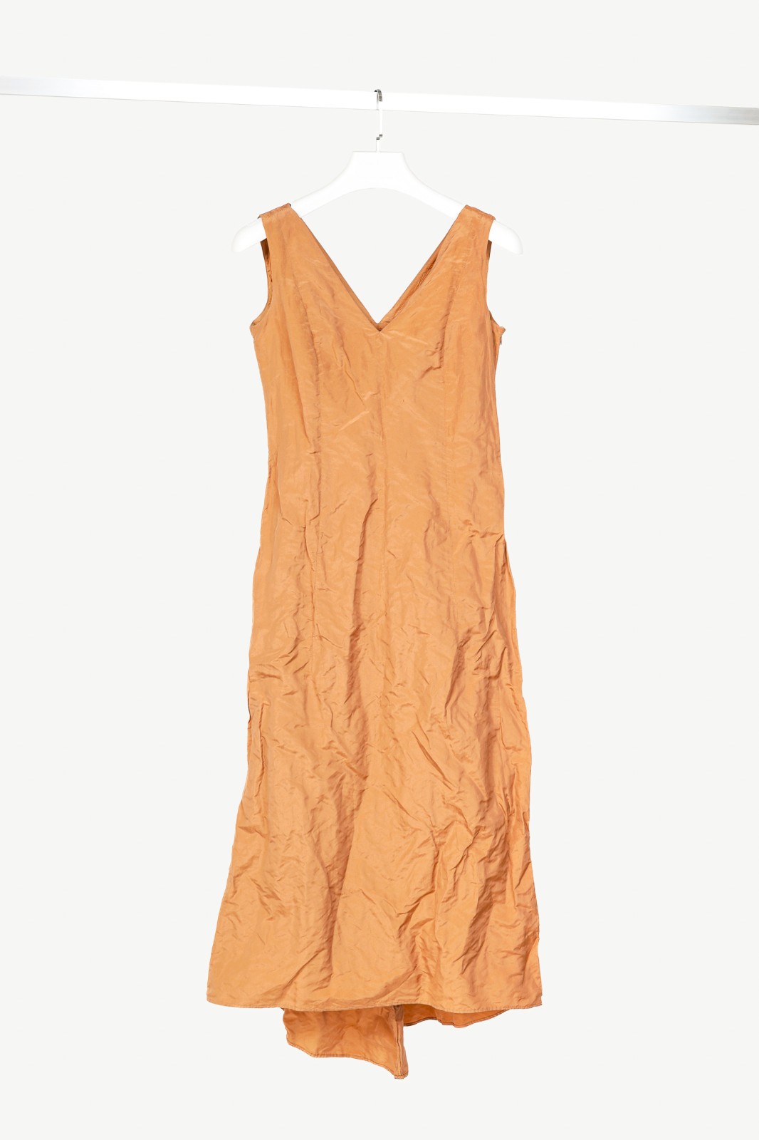 Gianfranco Ferre Studio Tan Taffeta Midi Dress, Size US S