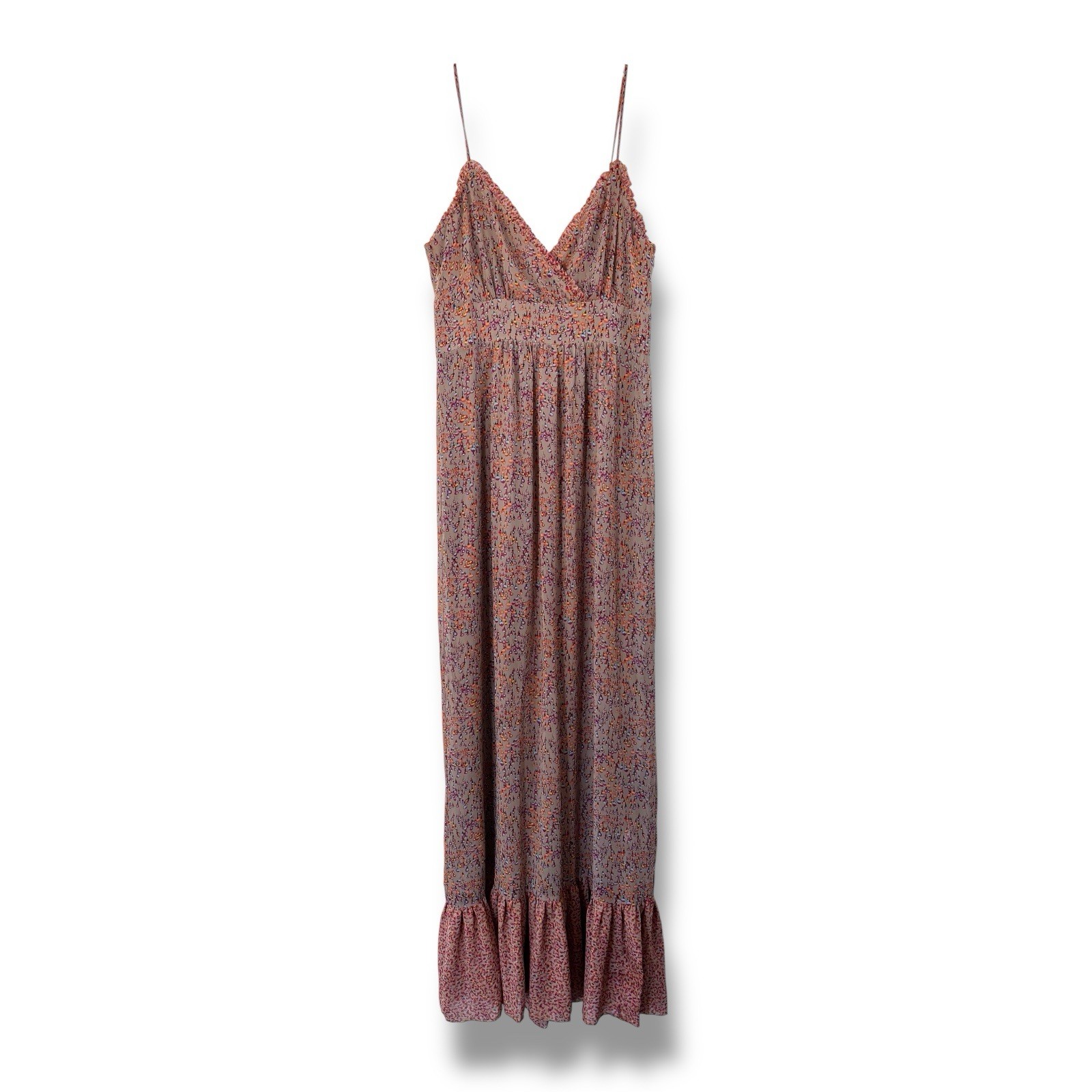 Vtg Kensie Maxi Slip Dress Womens M Boho Y2K Western Cottage Ruffle Lined Flowy