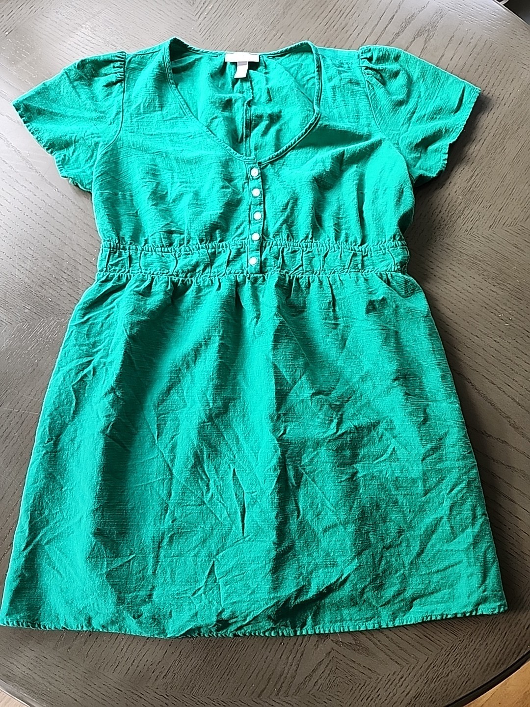 Isabel by Ingrid & Isabel Green Maternity Dress Med. Short Sleeve Pockets