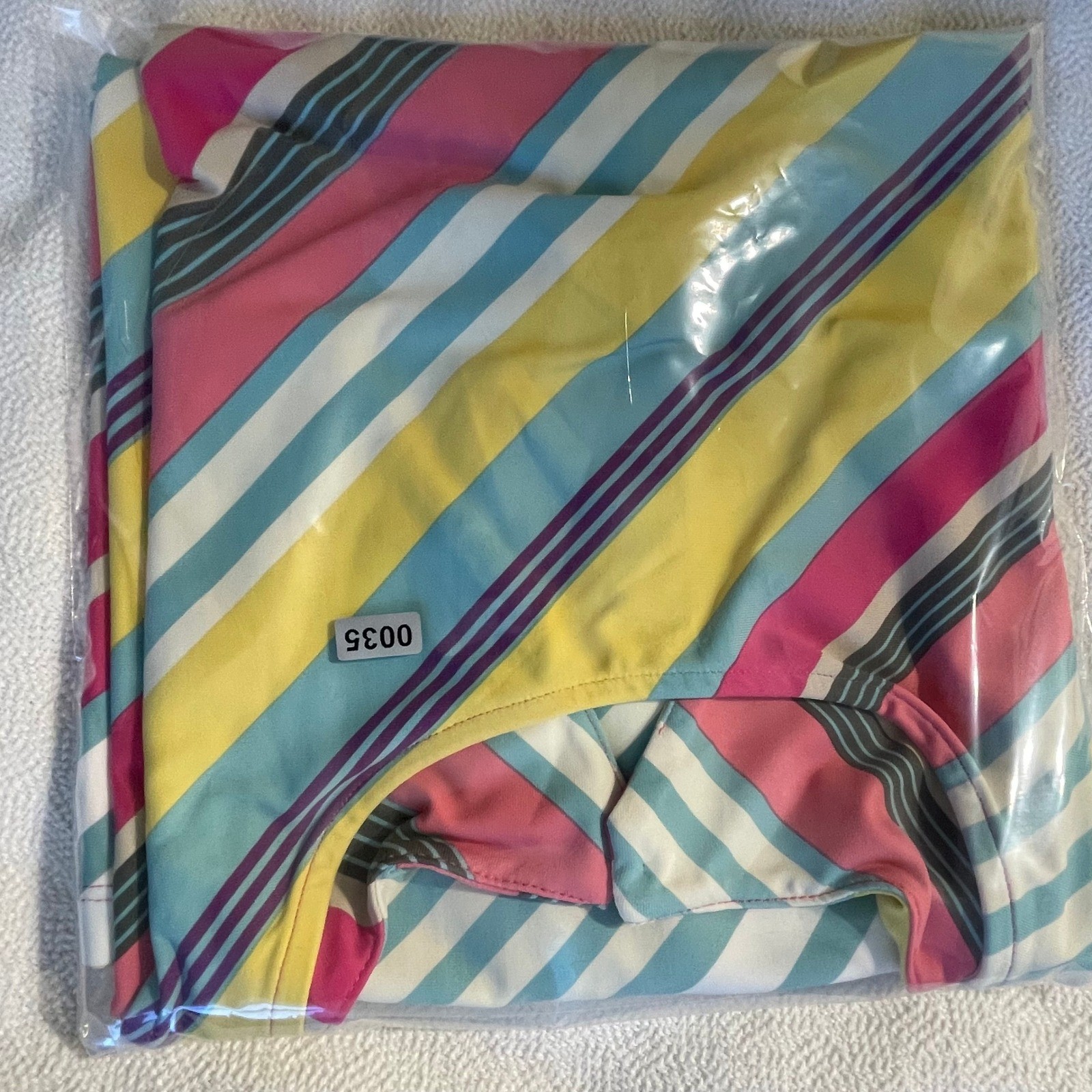 Talbots Plus Women Medium Pink Yellow Blue Striped Keyhole Back Shift Dress