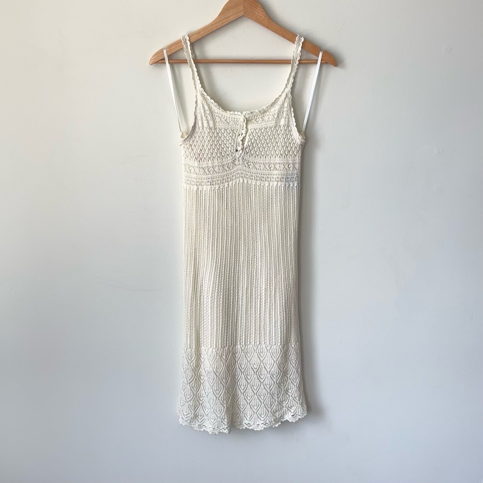 Ralph Lauren Rugby Crochet Lace Mini Dress Size S Cotton Silk Lined Ivory