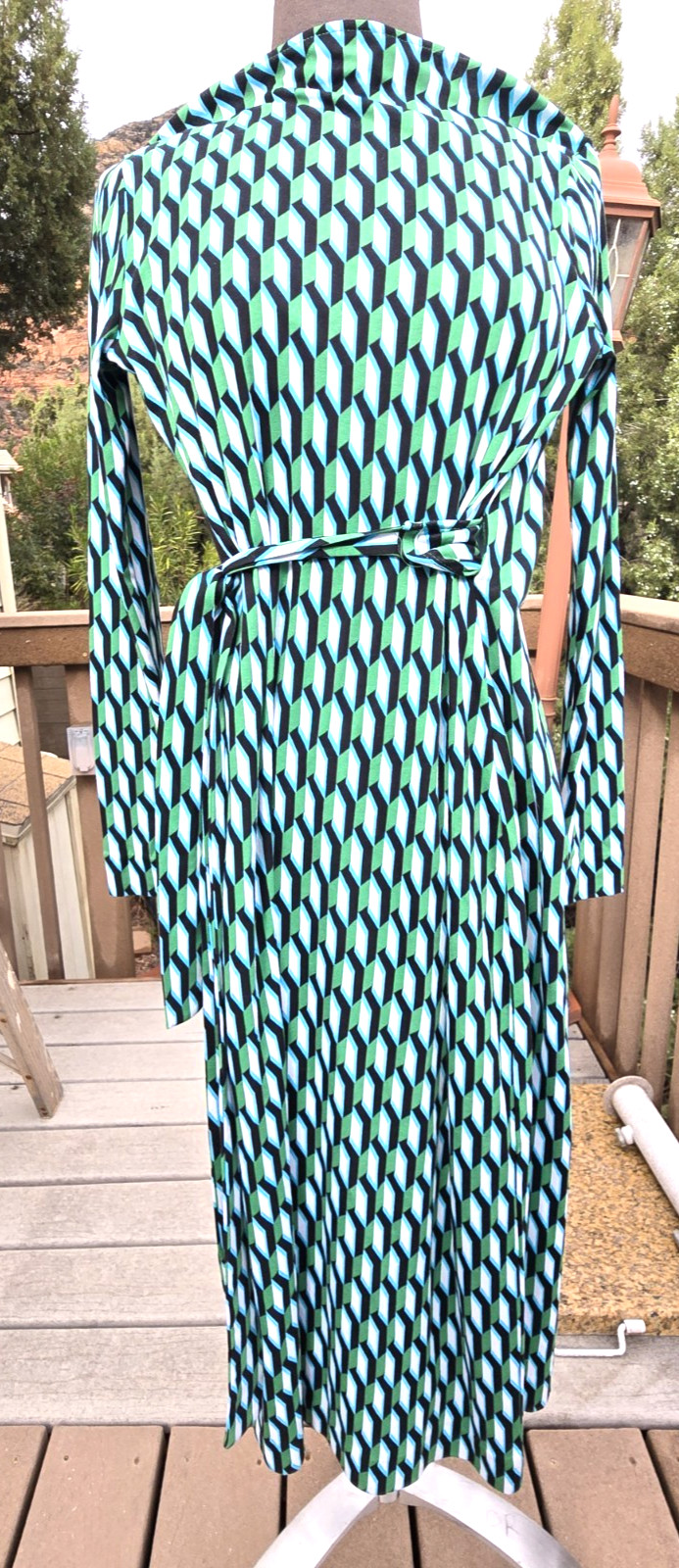 Diane Von Furstenberg for Target Wrap Dress Arrow Geometric Green New Size XS