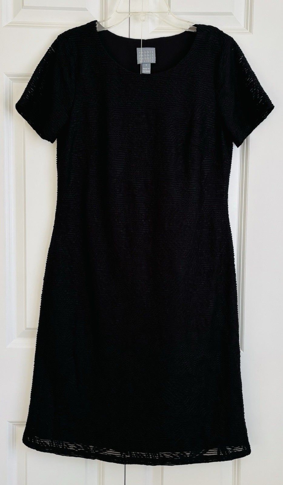 rabbit rabbit rabbit designs WOMENS DRESS SIZE 8 BLACK JACQUARD SOLID WITH BLAZE