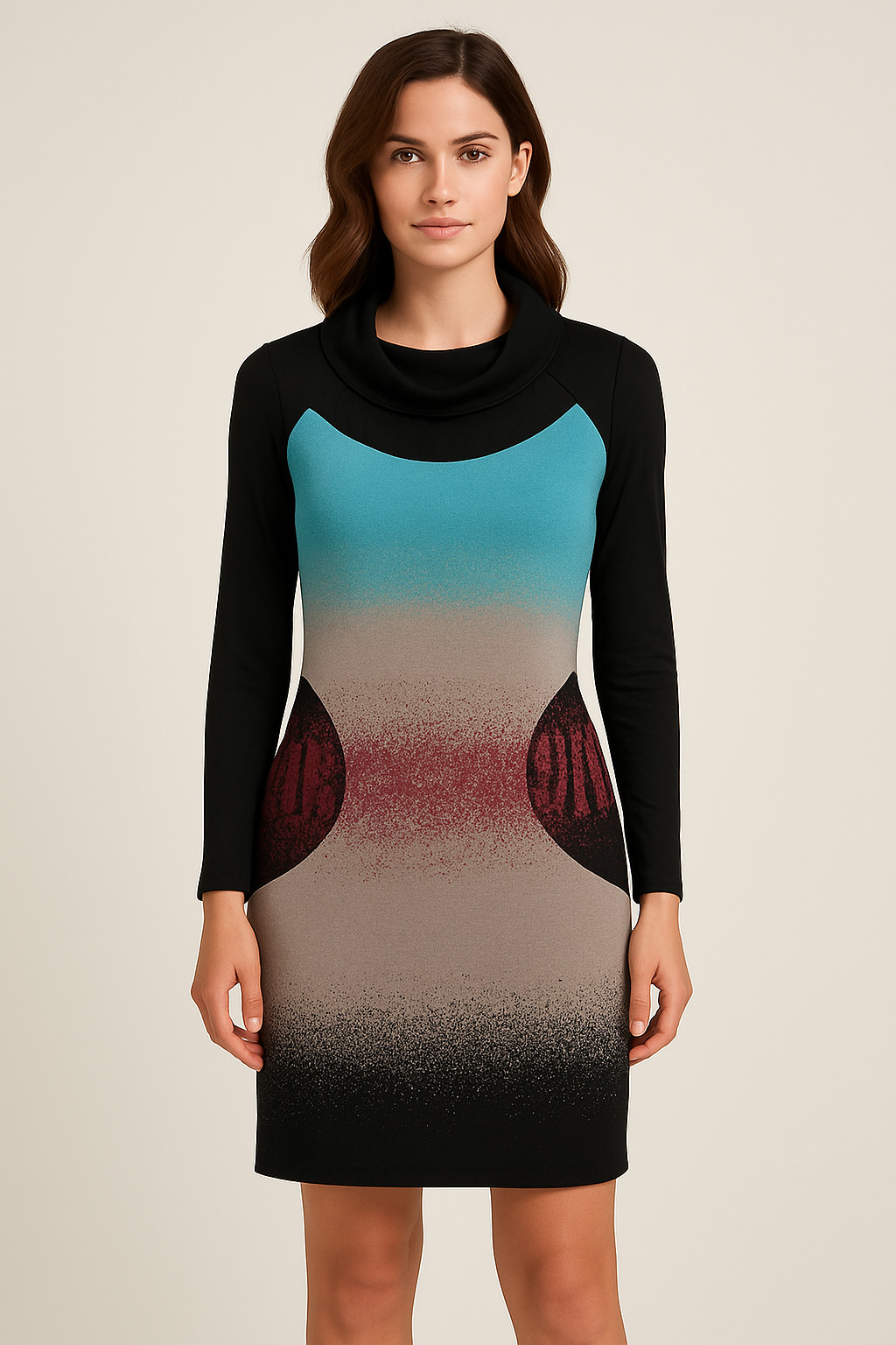 PIANURASTUDIO Dress Tunic Size 46 Long Sleeve Made in Italy RRP $500