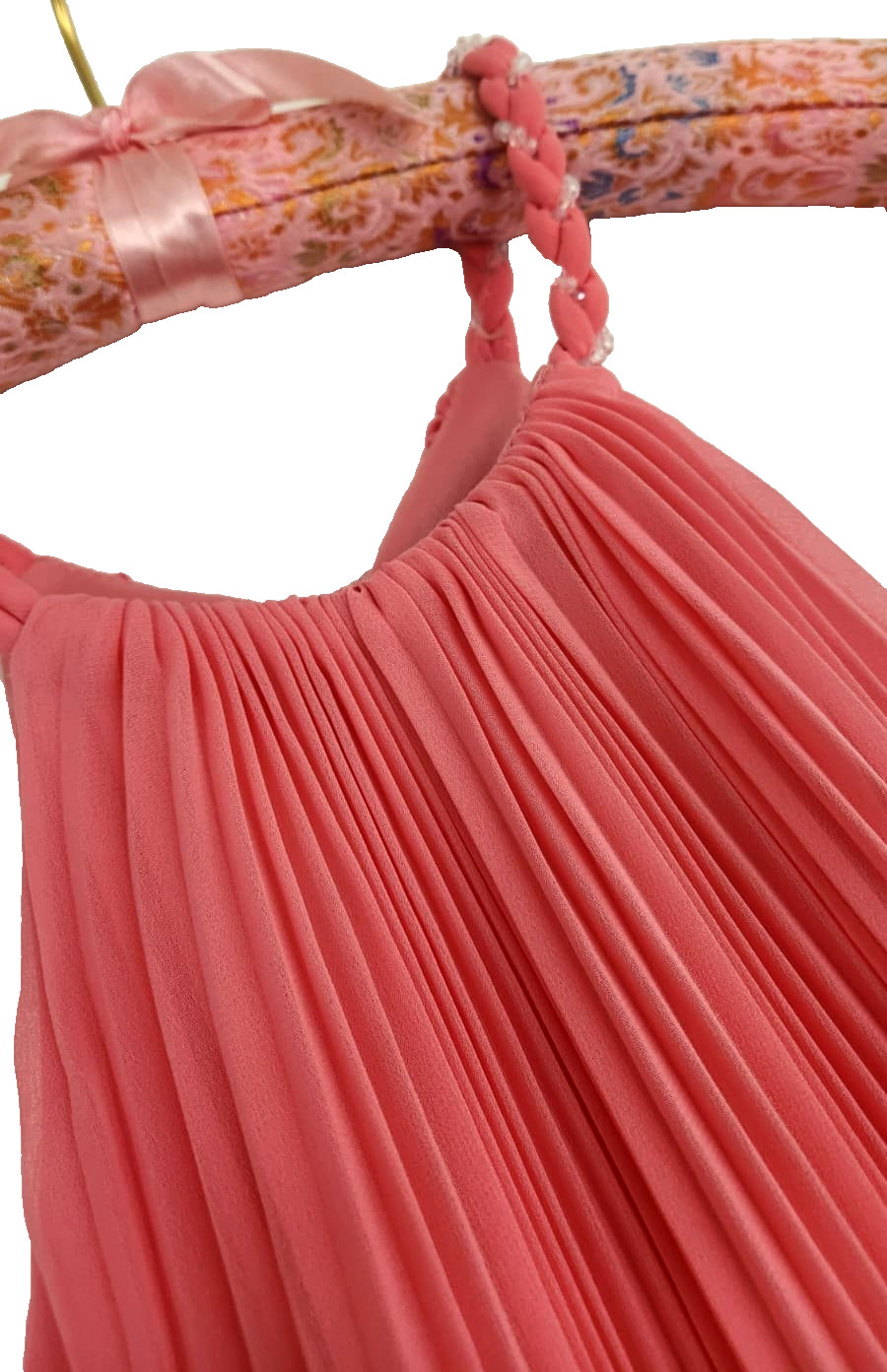 ✨NEW! Designer AQUA Pleated Blouson Gown Maxi Dress Royal Pink and Crystals $298