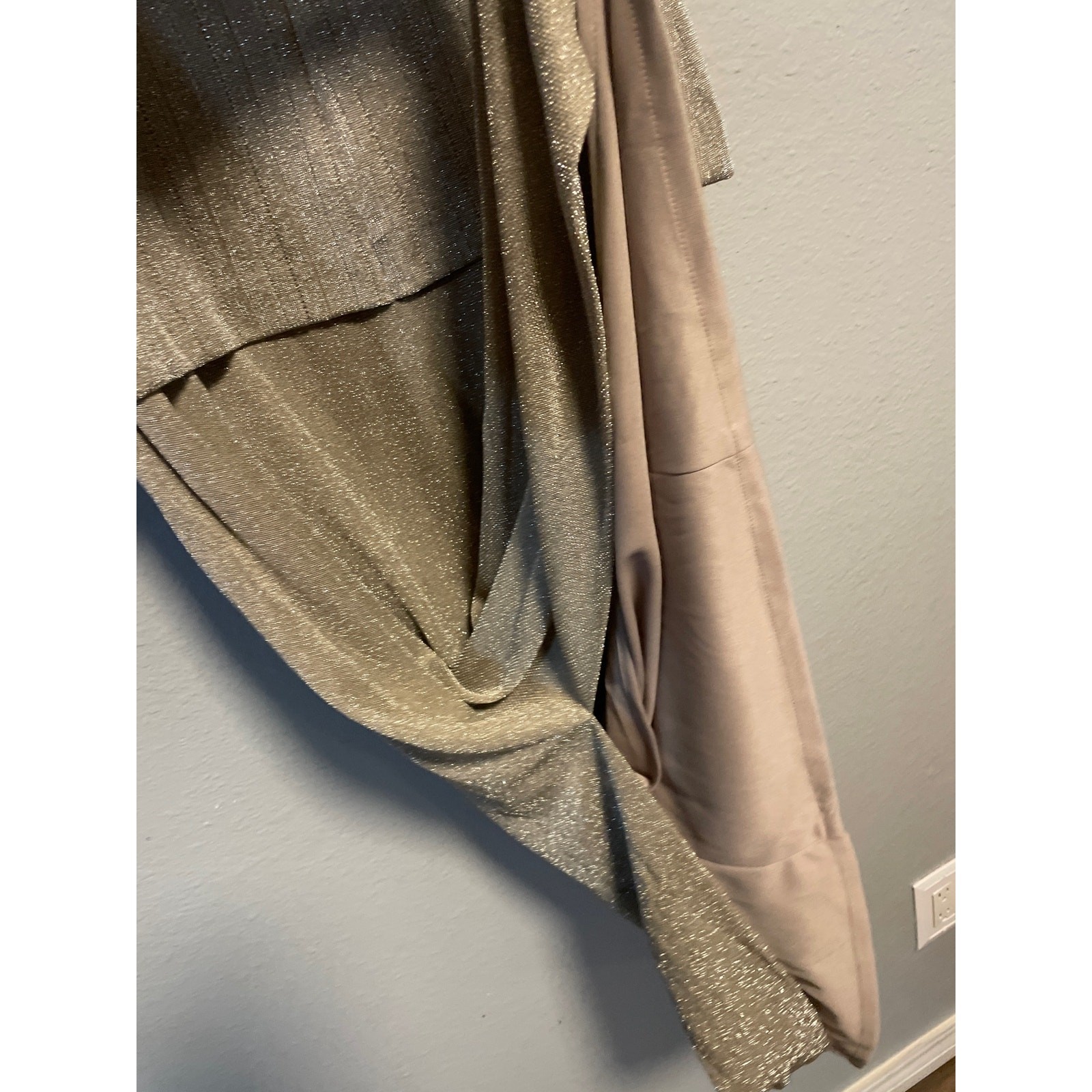 Alex Evenings Beige Gold Sparkle Special Occasion Dress Size 10