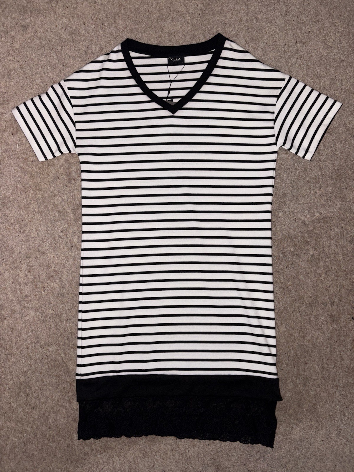 Woman’s VILA Striped Long Top / Tunic / Tshirt Dress Size S BNWT