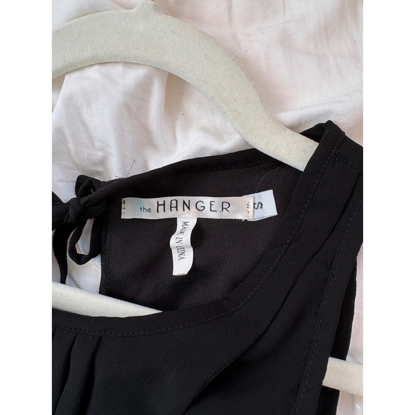 The Hanger Black Chiffon Maxi Dress Pleated Cutout Open Back Sheer Overlay Small