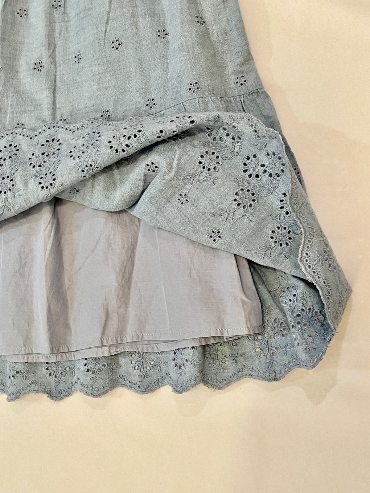 Levi’s Blue Chambray Cora Eyelet Embroidered Babydoll Silhouette Size Small NWT