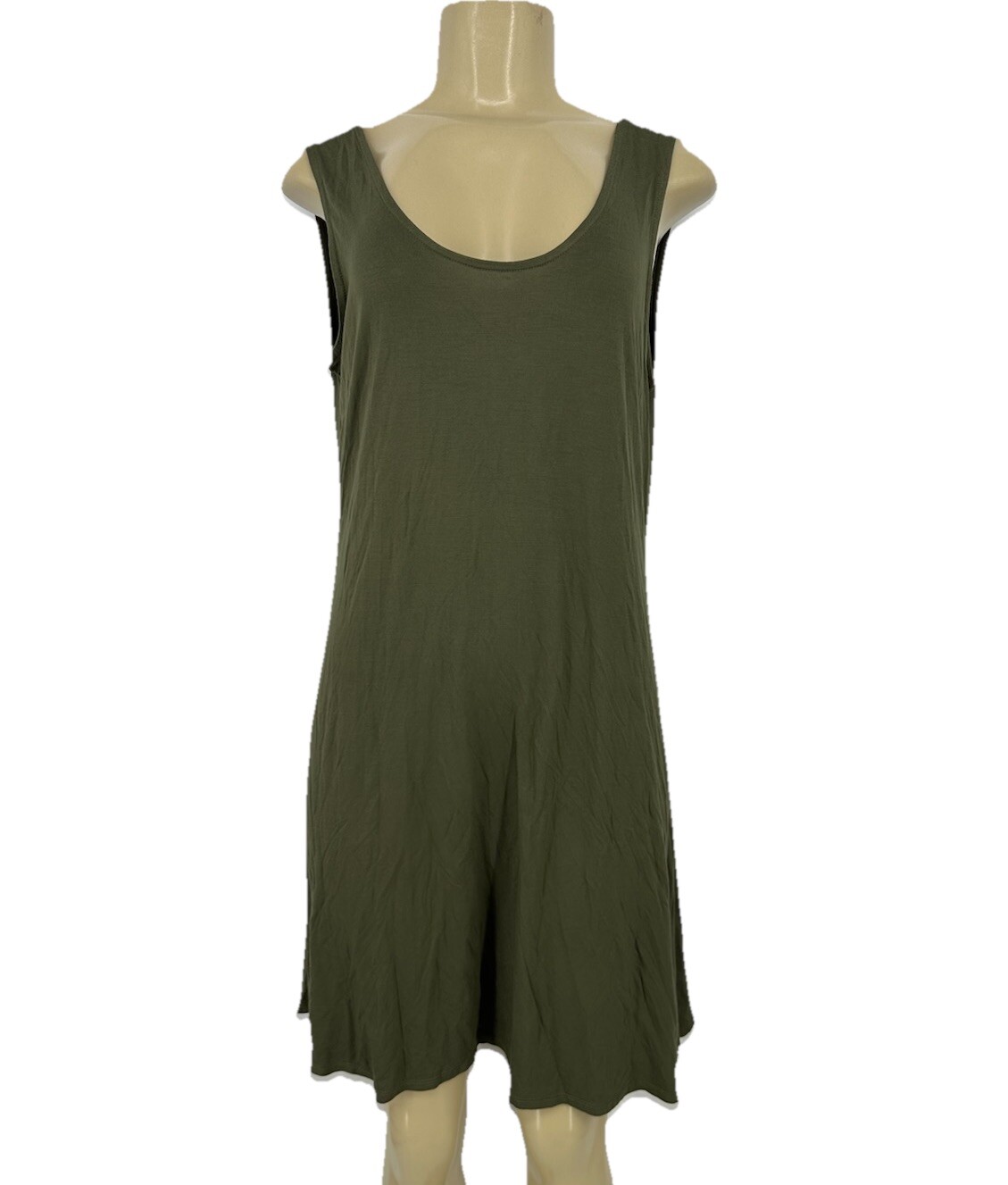 Maurice’s 24/7 Medium Women Pullover Tank Top Tunic Dress Green Round Neck 21-25