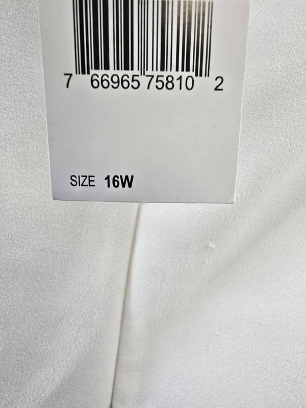 NY Collection Plus Size Colorblocked Dress Women’s 16W White/Black Zip Closure