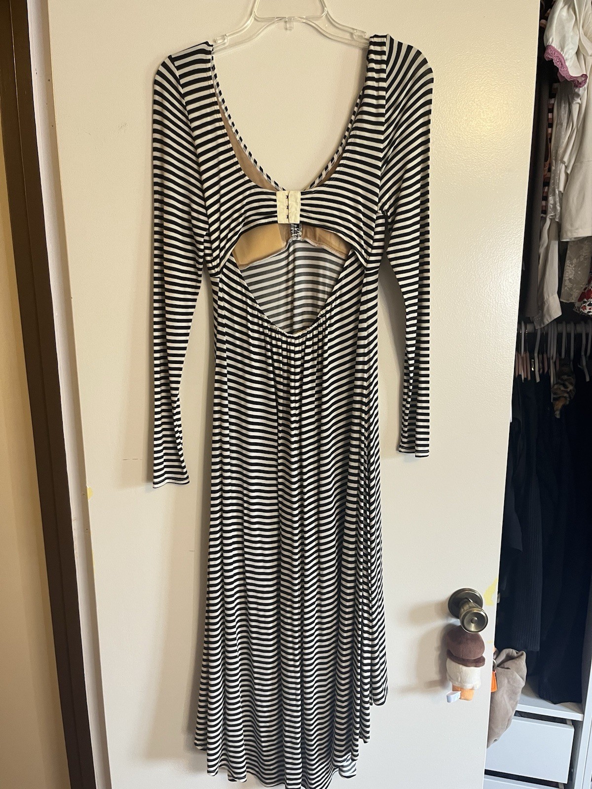 Tracy Reese runway ready black and white stripe dress in size M