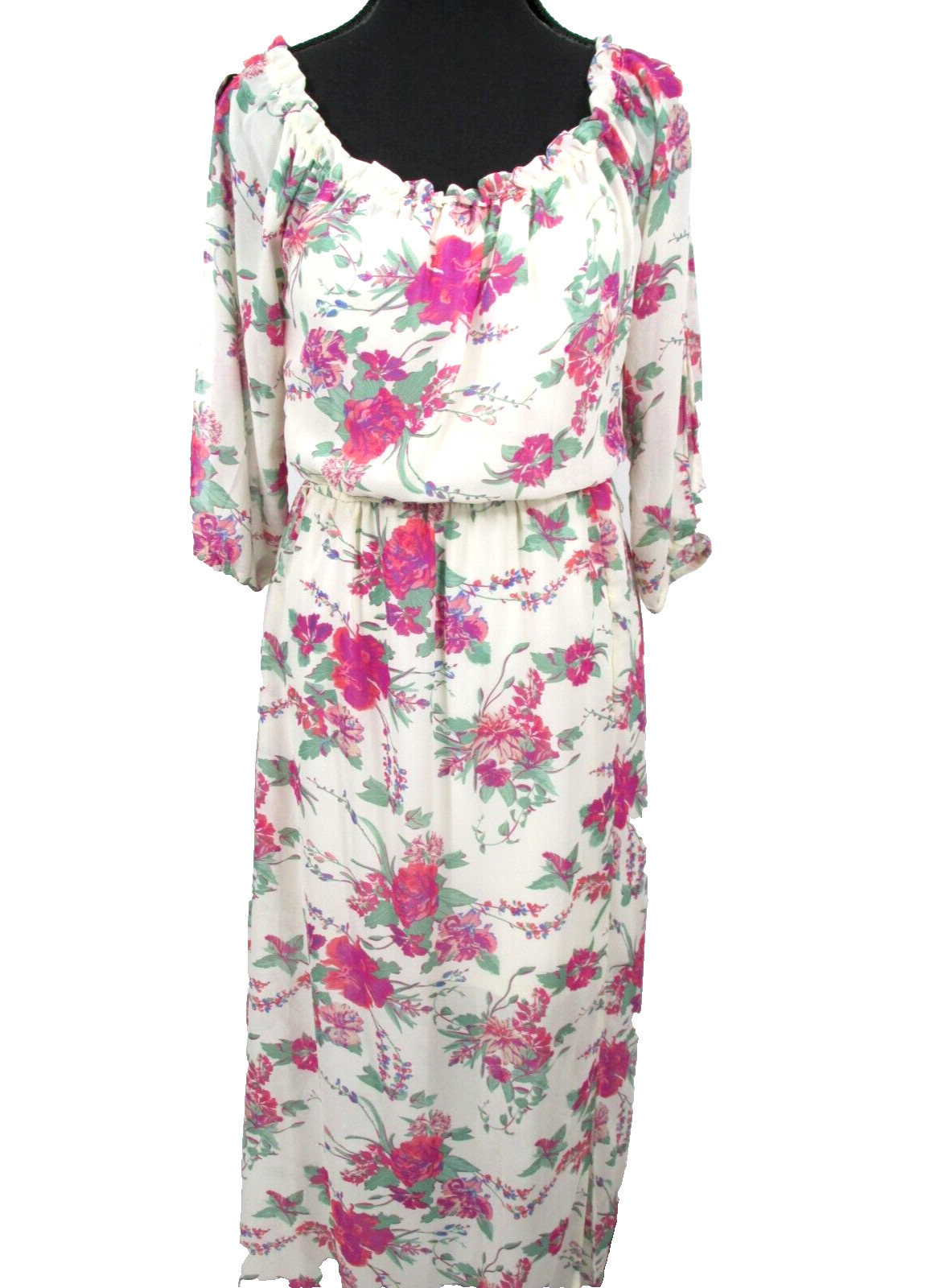 NWT FOREVER 21 Maxi Blouson Dress Women S Multicolor Floral Cottage Core Boho