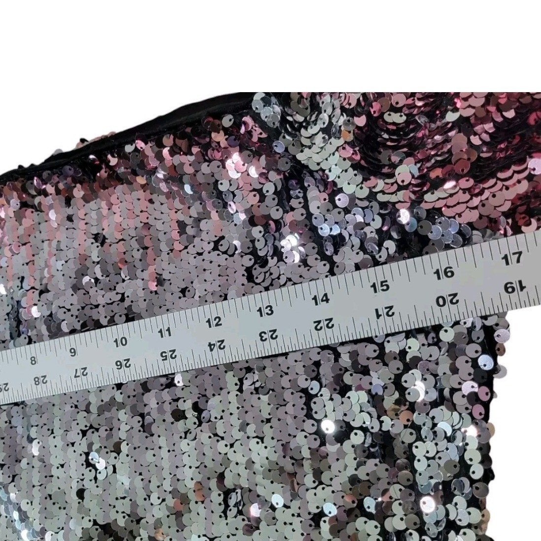 Forever 21 Sequin Dress Medium Pink Silver Ombre Mini Long Sleeve Party NYE